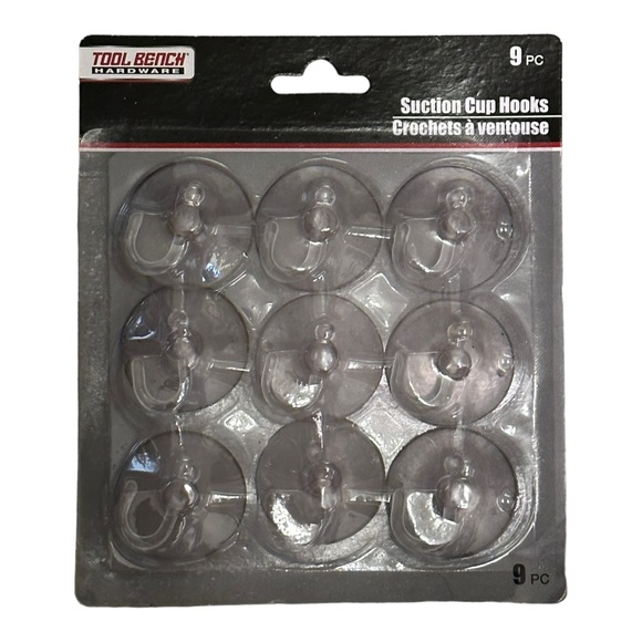Tool Bench Hardware 2 Pks Clear Suction Wall Hanger Hooks NWT - Picture 5 of 6